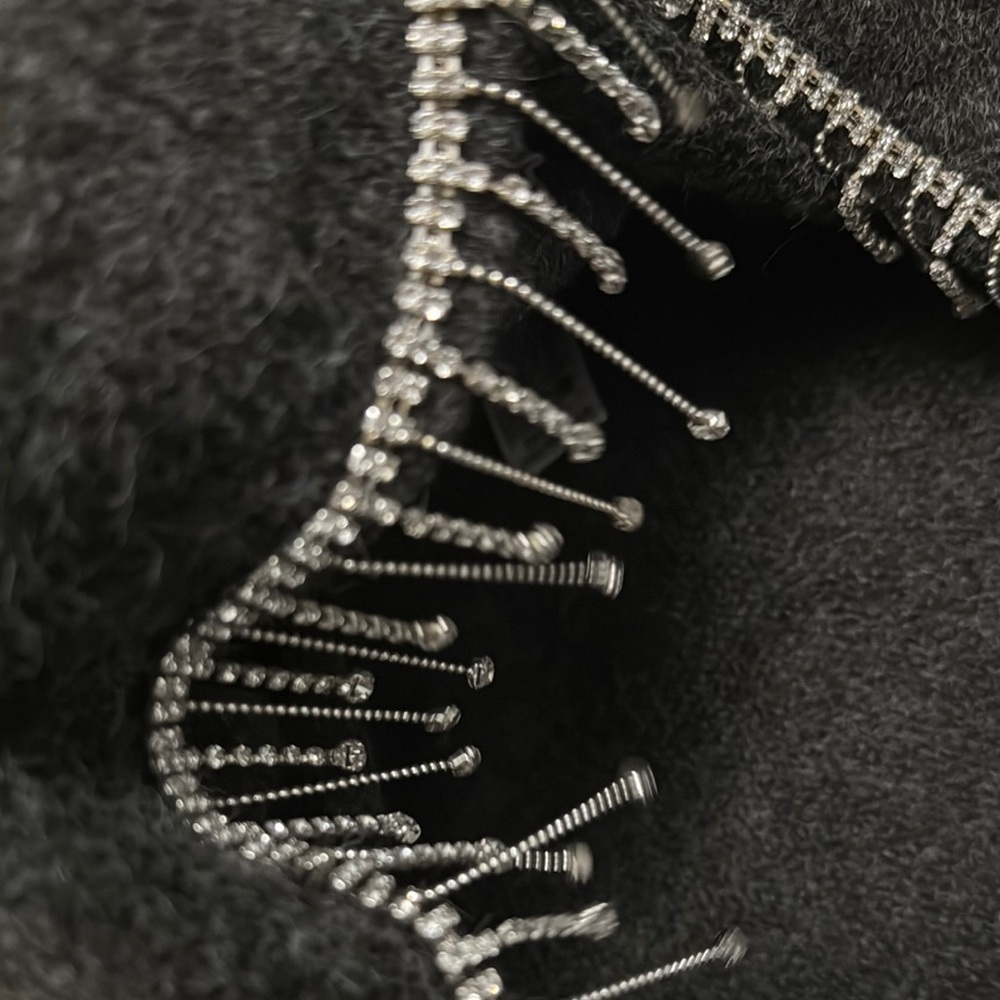 Zara Gray Cowl Neck Sweater with Fringe Detail - Picture 7 of 7